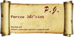 Percze Jácint névjegykártya